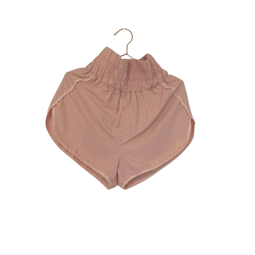 Cotton Candy Blush Pink Athletic Shorts with Smocked Waist